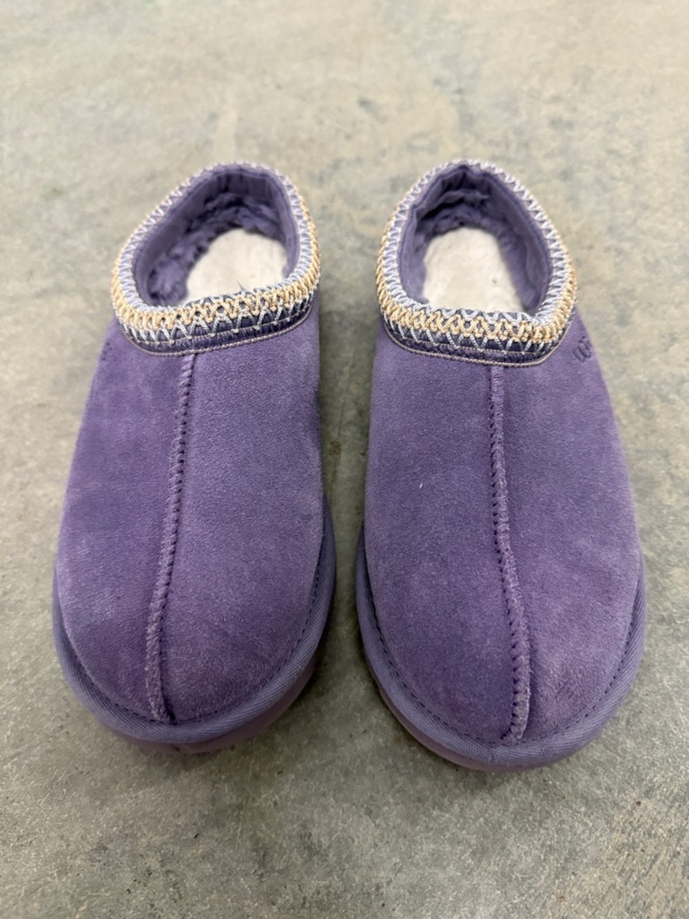 UGG Purple Women's Cozy Slip-On Tasman Slippers with Decorative Trim